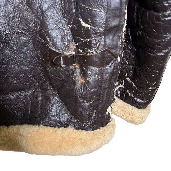 Vintage 1950s 1960s MK VI Sheepskin Flying Bomber Jacket Large - Picture 5 of 8